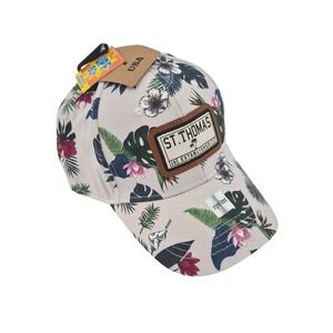 St Thomas Tropical Floral Baseball Cap Men UPF 50 Plus Sun Protection USA Made